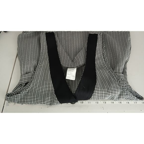 Vintage Houndstooth Button Down Mini Dress Womens 9 Academia Office Siren 90s - Picture 6 of 9